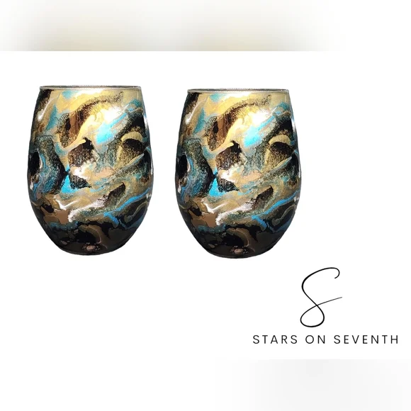 (2)Copper Beauty/15oz Stemless Wine Set - Picture 3 of 3